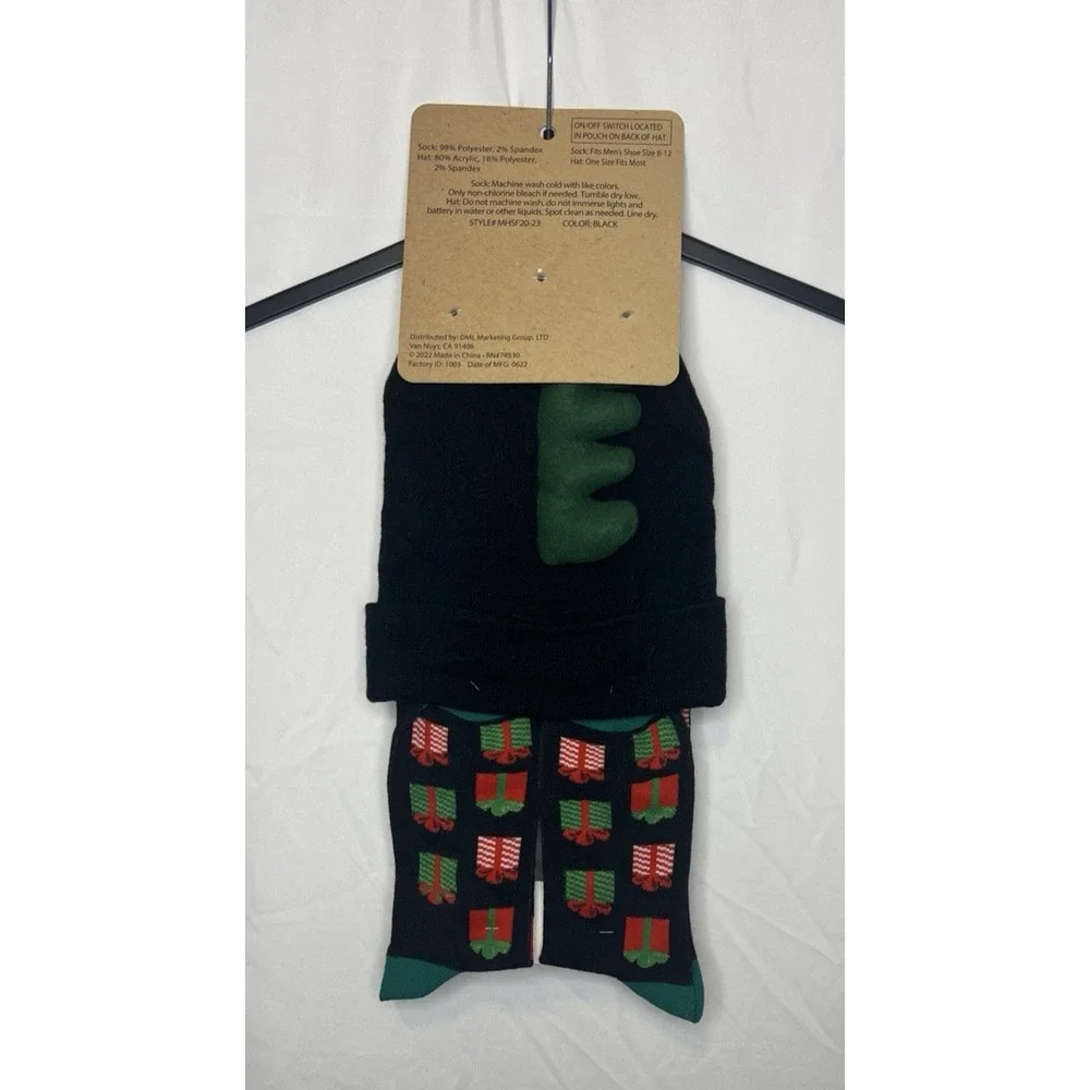 LeGale Ugly Christmas Party Collection Christmas Tree Rex‎ Lighted Hat/Socks-